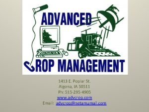 Advanced crop management