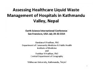 Assessing Healthcare Liquid Waste Management of Hospitals in