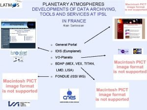 PLANETARY ATMOSPHERES DEVELOPMENTS OF DATA ARCHIVING TOOLS AND