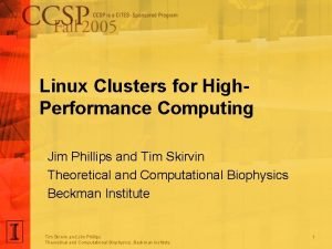 High performance computing cluster linux