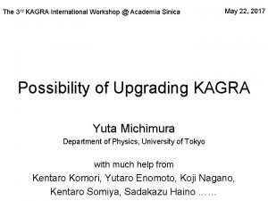 Kagra international workshop