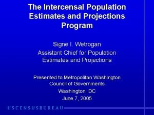 The Intercensal Population Estimates and Projections Program Signe