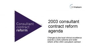 Consultant contract 2003