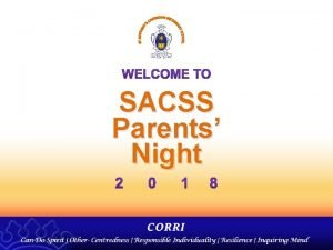 SACSS Parents Night What comes after NLevel PFP