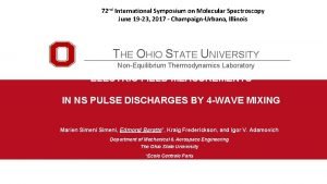 72 nd International Symposium on Molecular Spectroscopy June