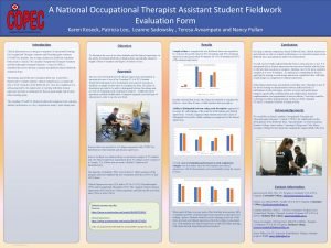 A National Occupational Therapist Assistant Student Fieldwork Evaluation