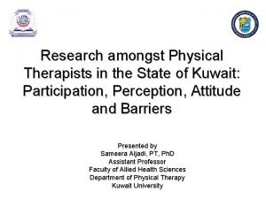 Research amongst Physical Therapists in the State of