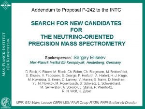Addendum to Proposal P242 to the INTC SEARCH