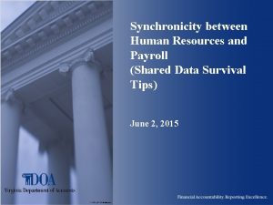 Synchronicity between Human Resources and Payroll Shared Data