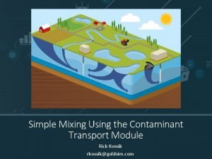 Simple Mixing Using the Contaminant Transport Module Rick Simple Mixing Using the Contaminant Transport Module Rick
