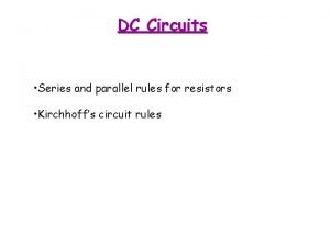 Series circuit rules