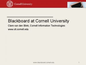 Cornell university blackboard