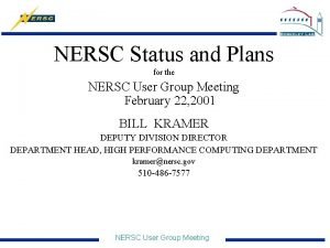 Nersc status
