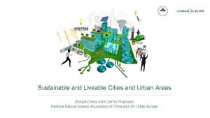 Sustainable and Liveable Cities and Urban Areas EuropeChina