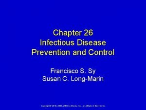 Chapter 26 infectious disease prevention and control