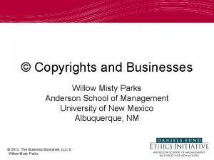 Copyrights and Businesses Willow Misty Parks Anderson School