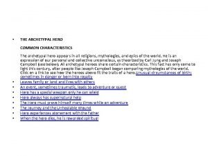 The archetypal hero
