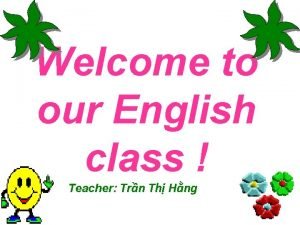 Welcom to english class