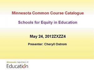 Minnesota common course catalog