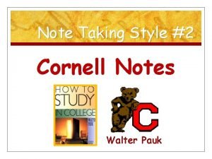 Walter pauk cornell notes