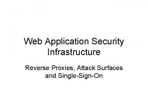 Web Application Security Infrastructure Reverse Proxies Attack Surfaces