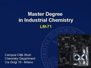 Master’s degree in industrial chemistry