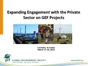 Expanding Engagement with the Private Sector on GEF