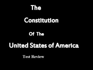The Constitution Of The United States of America