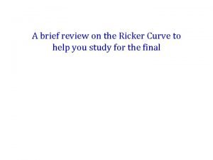 Ricker curve