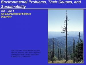 Environmental Problems Their Causes and Sustainability GSI Unit