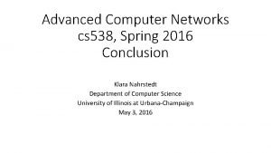 Computer network conclusion