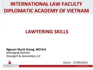 INTERNATIONAL LAW FACULTY DIPLOMATIC ACADEMY OF VIETNAM LAWYERING