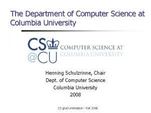 Columbia university department of computer science