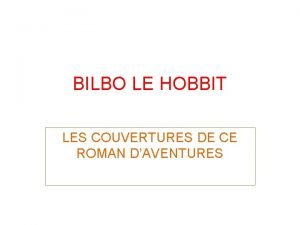 BILBO LE HOBBIT LES COUVERTURES DE CE ROMAN