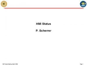 HMI Status P Scherrer LWS Teams Meeting March