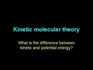 Kinetic molecular theory