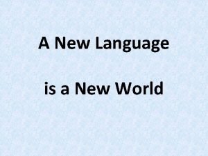 New world language