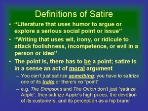 Definition of satire in literature