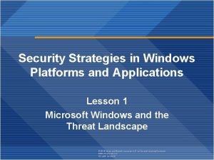 Security strategies in windows platforms and applications