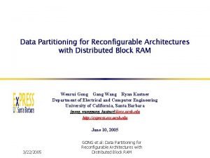 Data Partitioning for Reconfigurable Architectures with Distributed Block