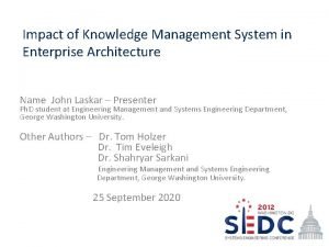 Enterprise architecture knowledge management