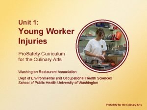 Unit 1 Young Worker Injuries Pro Safety Curriculum