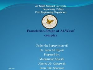 AnNajah National University Engineering Collage Civil Engineering Department