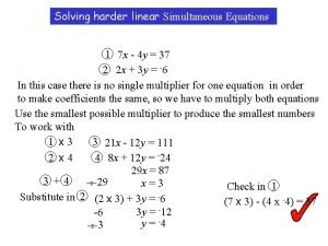Linear simultaneous equations