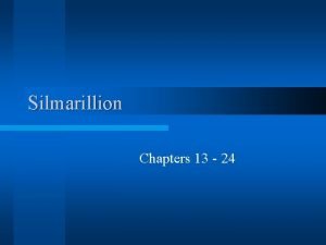 The silmarillion chapters