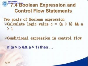 7 4 Boolean Expression and Control Flow Statements