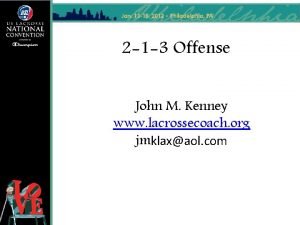 2 1 3 Offense John M Kenney www