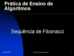 Prtica de Ensino de Algoritmos Seqncia de Fibonacci
