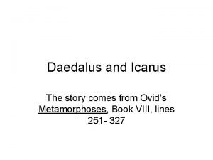 Ovid daedalus and icarus