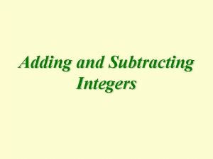 Adding integers examples